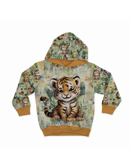 Pannello tessuto felpa leggera 40 cm x 50 cm - Tigre tropicale