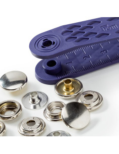 Scatola di 10 bottoni a pressione sport campeggio Nichel con attrezzo 15 mm 2