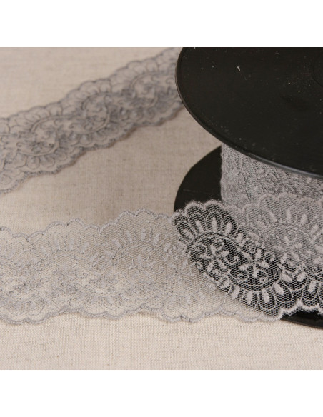 Tulle ricamato tra due - Grigio medio