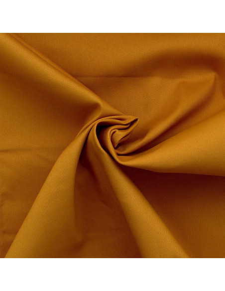 Tessuto gabardine di cotone elasticizzato - Ocra