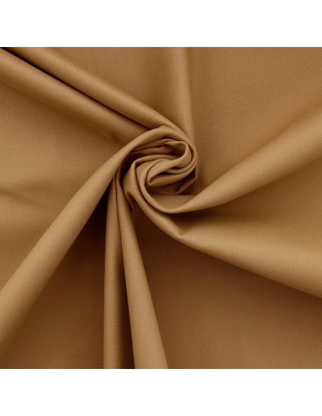 Tessuto gabardine di cotone elasticizzato - Beige dorato