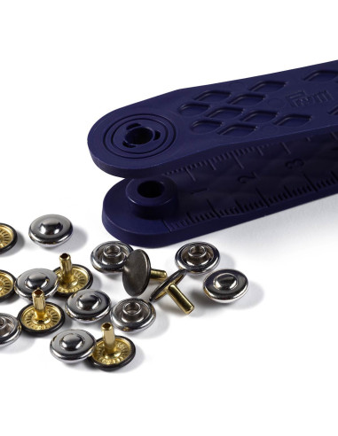 Scatola di 24 rivetti da 9 mm con attrezzo - Argento e Nero