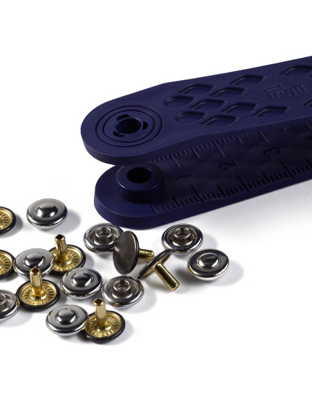 Scatola di 24 rivetti da 9 mm con attrezzo - Argento e Nero