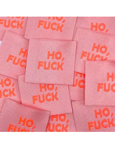 Set di 5 etichette tessute da cucire Ho, Fuck