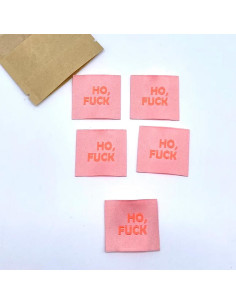Set di 5 etichette tessute da cucire Ho, Fuck 2