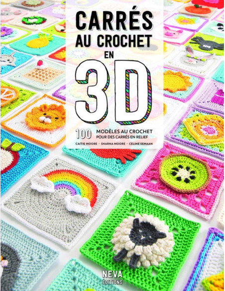 Libro quadrati all'uncinetto in 3D
