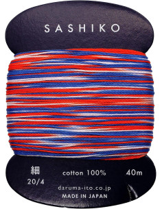 Filo sashiko Daruma Kasuri multicolore 3 colori 40 m