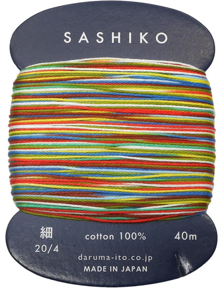 Filo sashiko Daruma Kasuri multicolore 8 colori 40 m