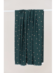 Tessuto crêpe di viscosa Jolly Dots - Verde bottiglia 2