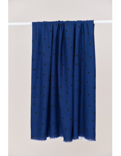 Tessuto crêpe di viscosa Jolly Dots - Blu cobalto 2