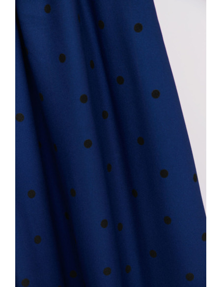 Tessuto crêpe di viscosa Jolly Dots - Blu cobalto