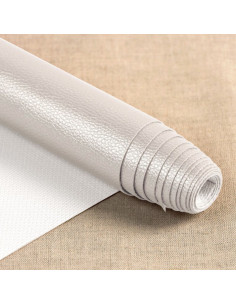 Taglio di tessuto simile Karla Star 140 cm x 50 cm - Bianco metallizzato