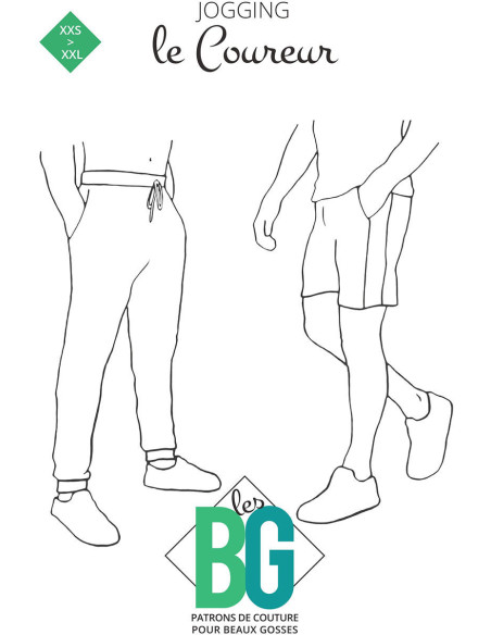 Modello di pantaloni da jogging e pantaloncini da uomo Le Coureur - Les BG