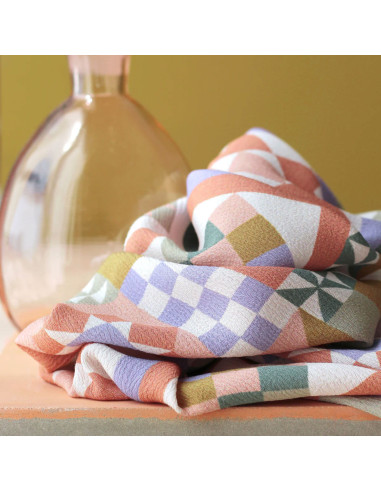Tessuto crepe marocchino di viscosa Patchwork Malva - La Maison Naïve