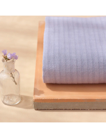 Tessuto di cotone a piccoli quadretti Malva - La Maison Naïve