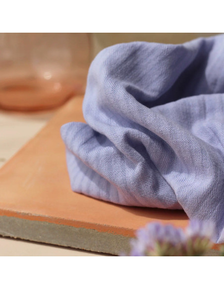 Tessuto di cotone a piccoli quadretti Malva - La Maison Naïve