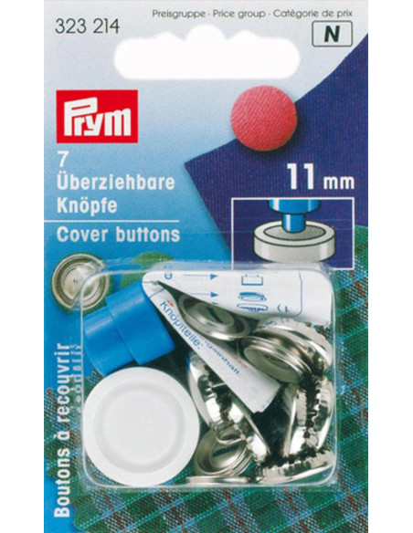 Scatola 7 bottoni da rivestire con attrezzo 11 mm