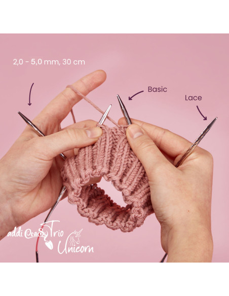 Set di aghi addiCraSyTrio Unicorn Long