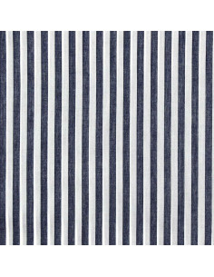 Tessuto popeline di cotone - Righe larghe - Blu marino 2