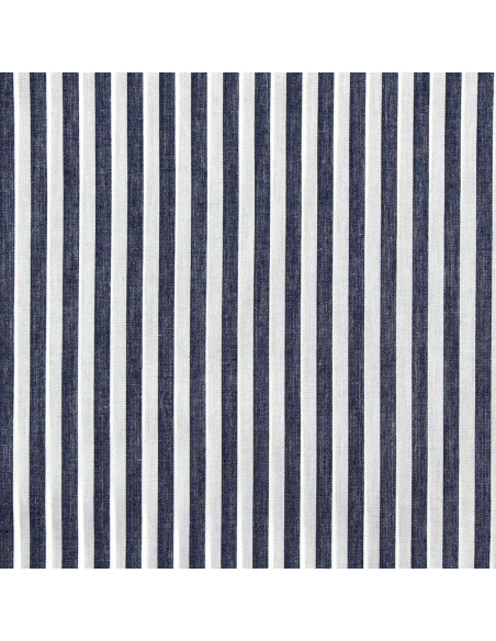 Tessuto popeline di cotone - Righe larghe - Blu marino