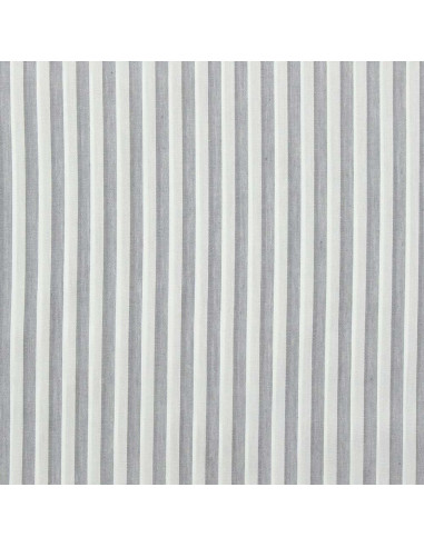 Tessuto popeline di cotone - Righe larghe - Grigio
