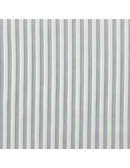 Tessuto popeline di cotone - Righe larghe - Grigio