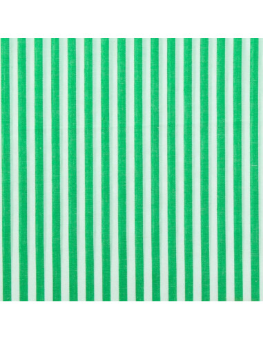 Tessuto popeline di cotone - Righe larghe - Verde