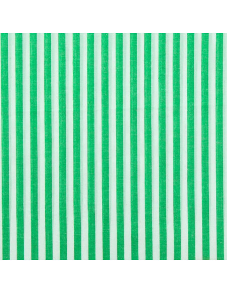 Tessuto popeline di cotone - Righe larghe - Verde