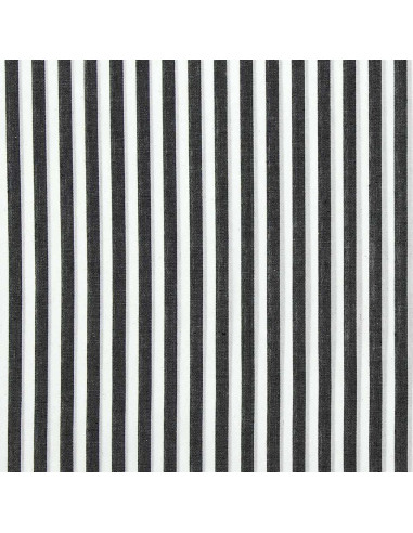 Tessuto popeline di cotone - Righe larghe - Grigio scuro