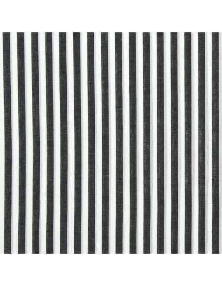 Tessuto popeline di cotone - Righe larghe - Grigio scuro