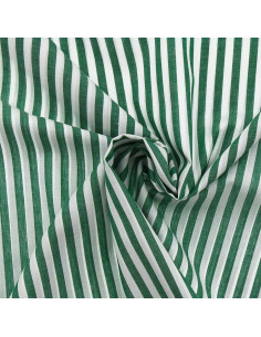 Tessuto popeline di cotone - Righe larghe - Verde scuro
