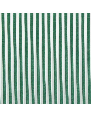 Tessuto popeline di cotone - Righe larghe - Verde scuro