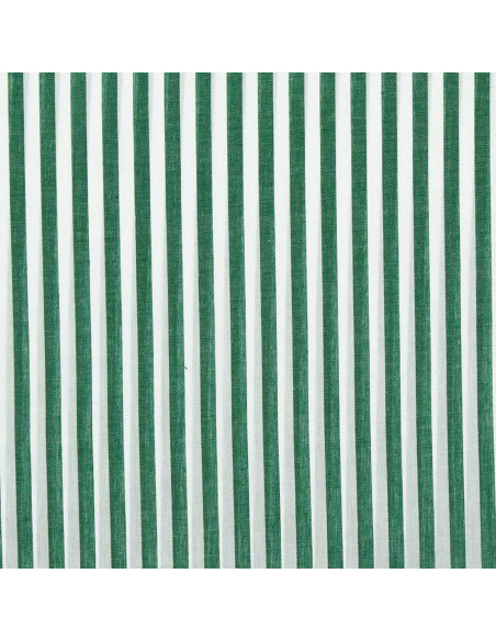 Tessuto popeline di cotone - Righe larghe - Verde scuro