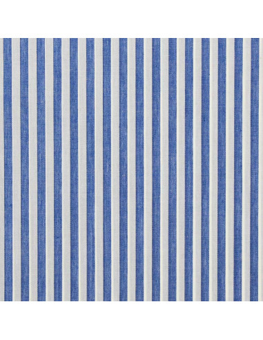 Tessuto popeline di cotone - Righe larghe - Blu