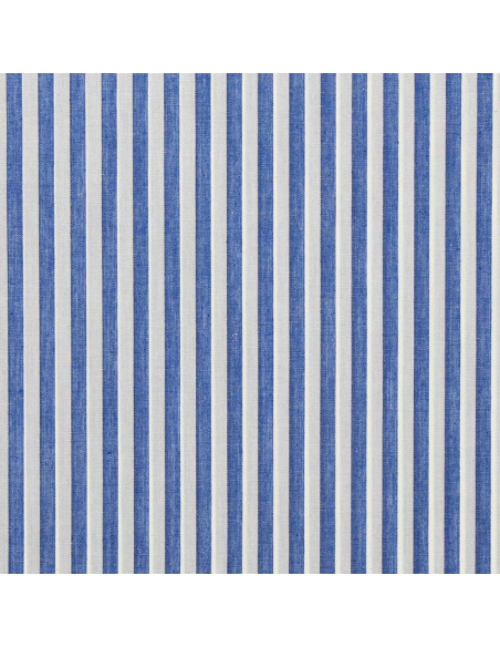 Tessuto popeline di cotone - Righe larghe - Blu
