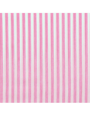 Tessuto popeline di cotone - Righe larghe - Rosa