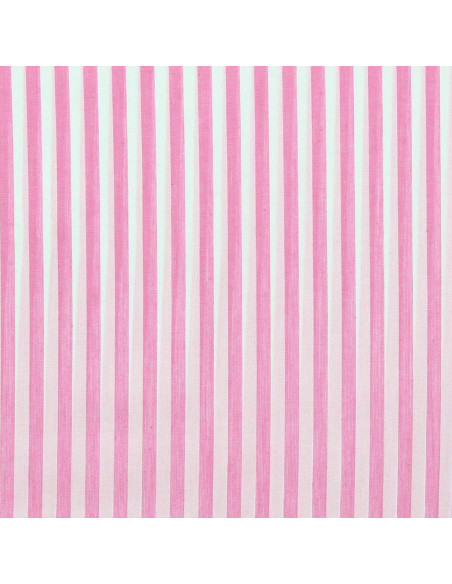 Tessuto popeline di cotone - Righe larghe - Rosa