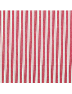 Tessuto popeline di cotone - Righe larghe - Rosso ciliegia 2