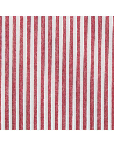 Tessuto popeline di cotone - Righe larghe - Rosso