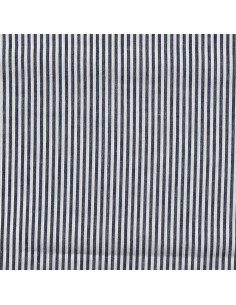 Tessuto popeline di cotone - Righe sottili - Blu marino 2