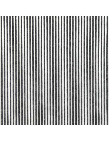 Tessuto popeline di cotone - Righe sottili - Grigio scuro