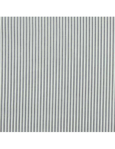 Tessuto popeline di cotone - Righe sottili - Grigio