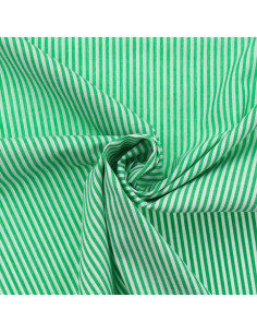 Tessuto popeline di cotone - Righe sottili - Verde