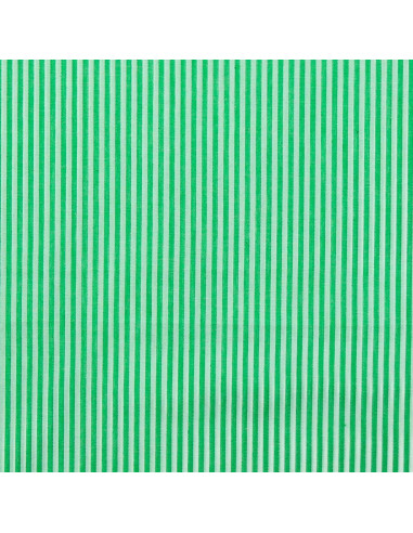 Tessuto popeline di cotone - Righe sottili - Verde