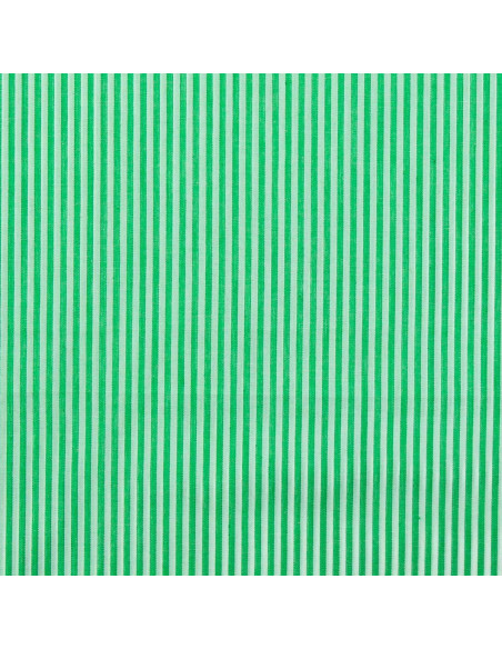 Tessuto popeline di cotone - Righe sottili - Verde