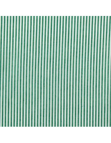 Tessuto popeline di cotone - Righe sottili - Verde scuro