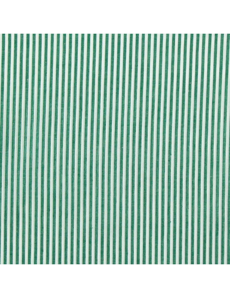 Tessuto popeline di cotone - Righe sottili - Verde scuro