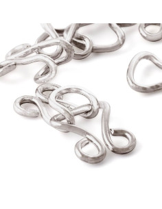 Ganci e chiusure per corsetti - Argento per 6 2