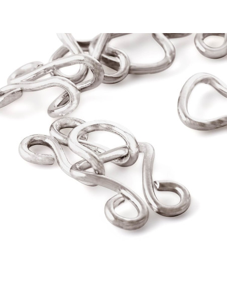 Ganci e chiusure per corsetti - Argento per 6