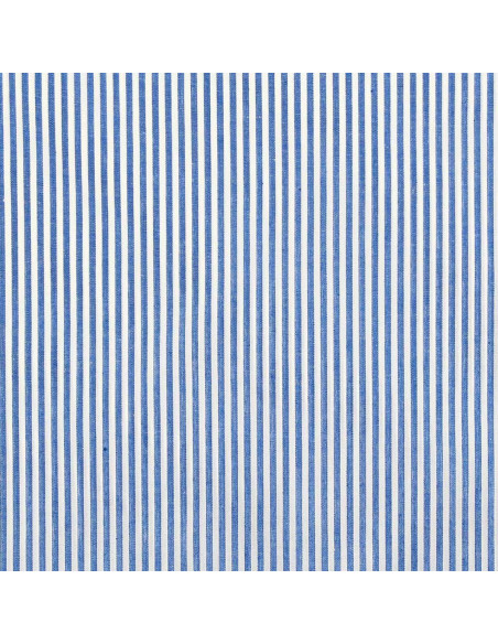 Tessuto popeline di cotone - Righe sottili - Blu